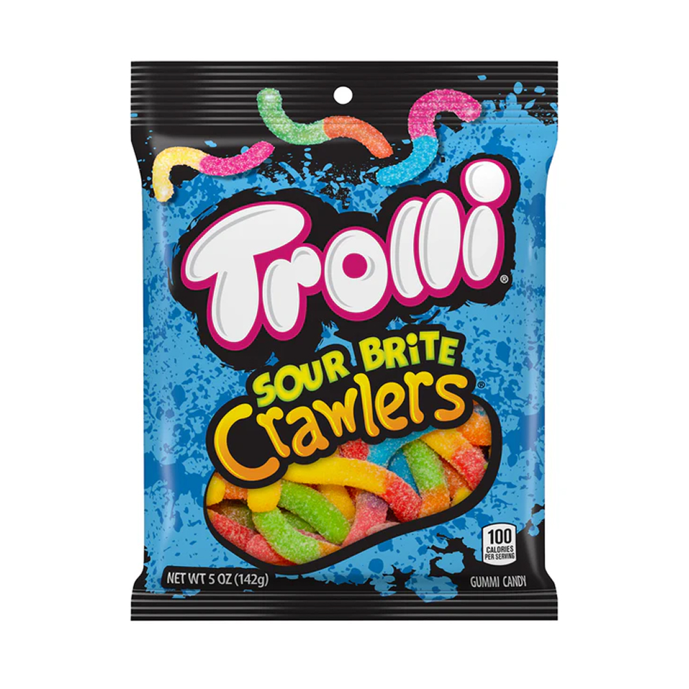 Trolli Peg Bag Sour Brite Crawlers 5oz 12ct Trolli Peg Bag Sour Brite Crawlers